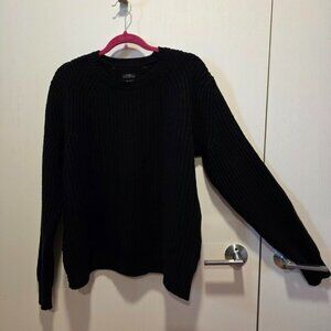 All Saints Anjou Crew Sweater Black Wool Size Large